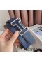 Hermes Tonight Reversible Belt 38MM in Blue and Gold Epsom Calfskin