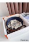 Hermes Tonight Reversible Belt 38MM in Blue and Gold Epsom Calfskin