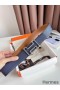 Hermes Tonight Reversible Belt 38MM in Blue and Gold Epsom Calfskin