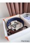Hermes Tonight Reversible Matte Belt 38MM in Blue and Gold Epsom Calfskin