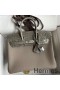Hermes Touch Birkin 25 Bag In Gris Asphalt Shiny Niloticus Crocodile Skin