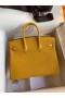 Hermes Touch Birkin 25 Bag In Yellow Shiny Niloticus Crocodile Skin