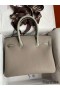 Hermes Touch Birkin 30 Bag In Gris Asphalt Clemence and Shiny Niloticus Crocodile Skin