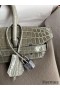 Hermes Touch Birkin 30 Bag In Gris Asphalt Clemence and Shiny Niloticus Crocodile Skin