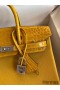 Hermes Touch Birkin 30 Bag In Yellow Clemence and Shiny Niloticus Crocodile Skin