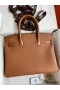Hermes Touch Birkin 30 Bag in Gold Clemence and Matte Alligator Leather