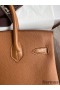 Hermes Touch Birkin 30 Bag in Gold Clemence and Matte Alligator Leather