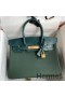 Hermes Touch Birkin 30 Bag in Green Clemence and Matte Alligator Leather