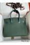 Hermes Touch Birkin 30 Bag in Green Clemence and Matte Alligator Leather