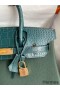 Hermes Touch Birkin 30 Bag in Green Clemence and Matte Alligator Leather