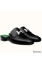 Hermes Trocadero Mules In Black Goatskin