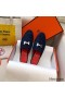 Hermes Trocadero Mules In Blue Suede