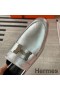 Hermes Trocadero Mules In Silver Nappa Leather