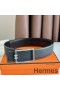 Hermes Tube H Reversible Belt 38MM in Black Clemence Leather