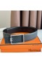 Hermes Tube H Reversible Belt 38MM in Black Clemence Leather