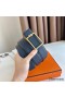 Hermes Tube H Reversible Belt 38MM in Blue Clemence Leather