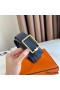 Hermes Tube H Reversible Belt 38MM in Blue Clemence Leather