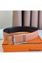 Hermes Tube H Reversible Belt 38MM in Gold Clemence Leather