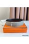 Hermes Tube H Reversible Belt 38MM in Grey Clemence Leather