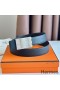 Hermes Typo Reversible Belt 32MM in Black Epsom Calfskin
