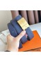 Hermes Typo Reversible Belt 32MM in Blue Epsom Calfskin
