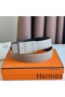 Hermes Typo Reversible Belt 32MM in Grey Epsom Calfskin