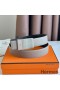 Hermes Typo Reversible Belt 32MM in Grey Epsom Calfskin