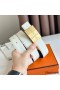 Hermes Typo Reversible Belt 32MM in White Epsom Calfskin