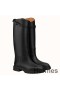 Hermes Variation Boots In Black Calfskin