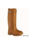 Hermes Variation Boots In Brown Calfskin