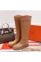 Hermes Variation Boots In Brown Calfskin