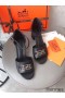 Hermes Viaggio 60MM Sandals In Black Leather