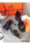 Hermes Viaggio 60MM Sandals In Black Leather