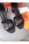 Hermes Viaggio 60MM Sandals In Black Leather