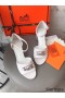 Hermes Viaggio 60MM Sandals In White Leather