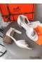 Hermes Viaggio 60MM Sandals In White Leather