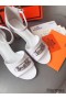 Hermes Viaggio 60MM Sandals In White Leather