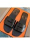 Hermes View Sandals In Black Calfskin leather