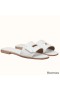 Hermes View Sandals In White Calfskin leather