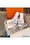 Hermes View Sandals In White Calfskin leather