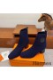 Hermes Volver 60 Ankle Boot In Blue Knit