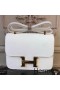 Hermes White Constance MM 24cm Epsom Leather Bag