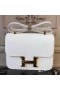 Hermes White Constance MM 24cm Epsom Leather Bag
