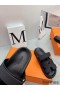 Hermes Women's Chypre Sandals In Black Calfskin