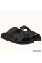 Hermes Women's Chypre Sandals In Black Epsom Calfskin