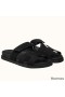 Hermes Women's Chypre Sandals In Black Suede Calfskin