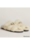 Hermes Women's Chypre Sandals In Off White Shearling