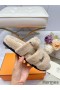 Hermes Women's Chypre Sandals In Off White Shearling