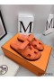 Hermes Women's Chypre Sandals In Orange Epsom Calfskin