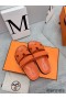 Hermes Women's Chypre Sandals In Orange Epsom Calfskin